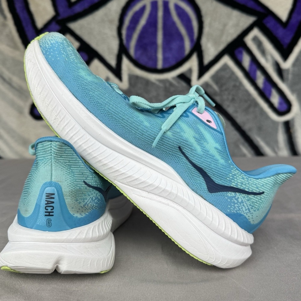 Size 8.5B - Hoka One One Womens Mach 6 1147810 CSSW Blue Running Shoes Sneakers - Picture 9 of 10